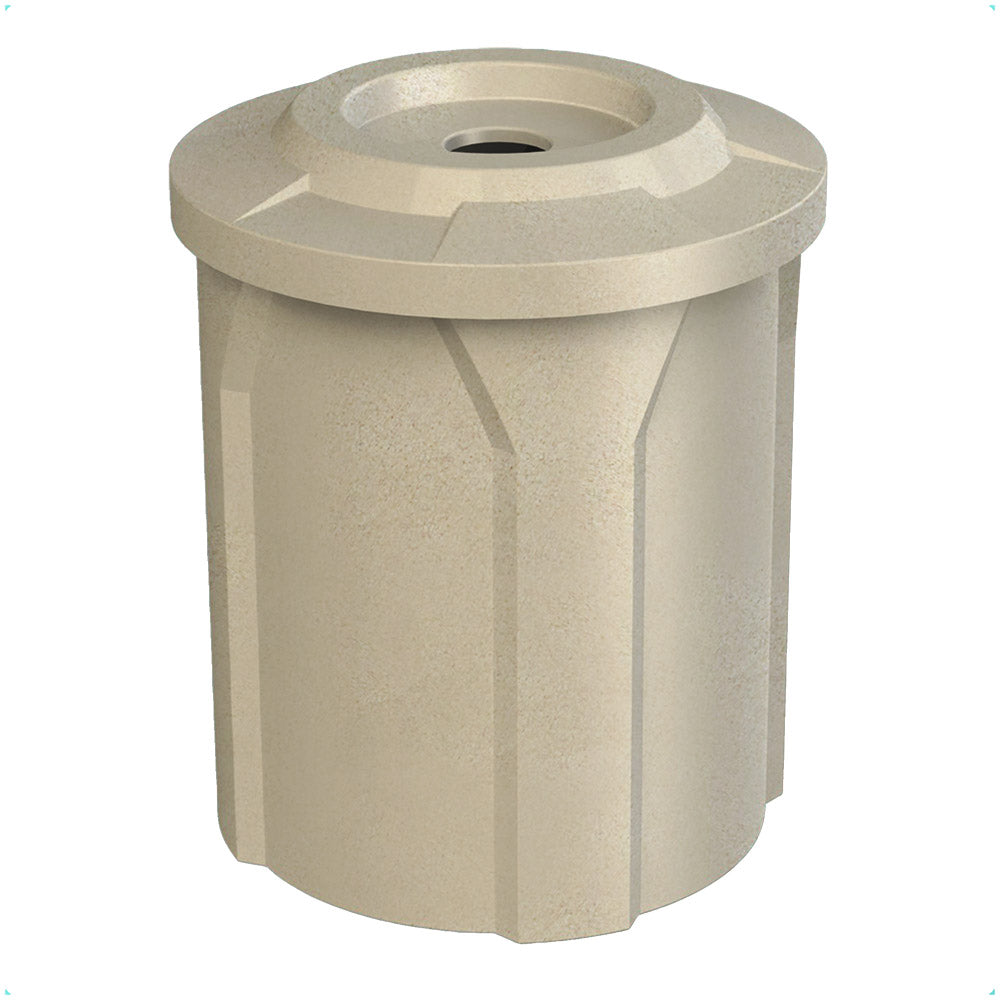 42 Gallon Classic Round | Flat Lid with 5" hole - Assembly - Light Granite - Anchorline Supply
