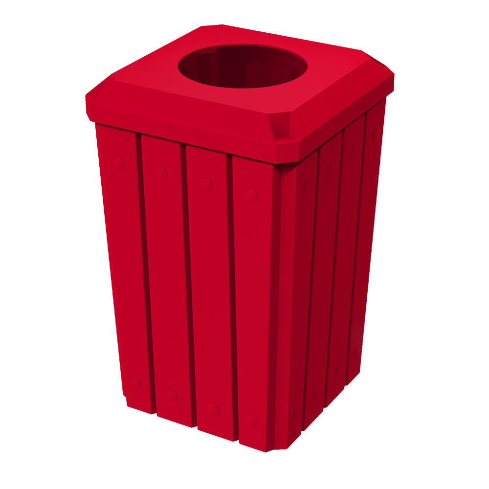 32 Gallon Signature Square | Recycle Lid with 11.5" Hole - Assembly - Black - Anchorline Supply