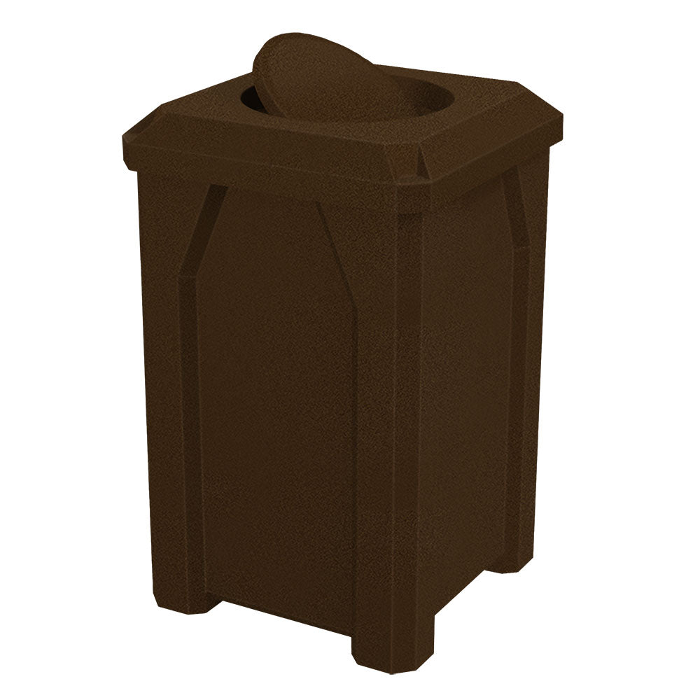 32 Gallon Classic Square | Bug Barrier Lid - Assembly - Brown Granite - Anchorline Supply