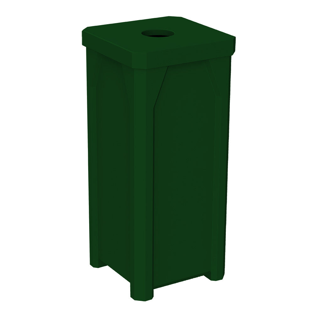 22 Gallon Classic Square | 5" Recycle Lid - Assembly - Green Granite - Anchorline Supply