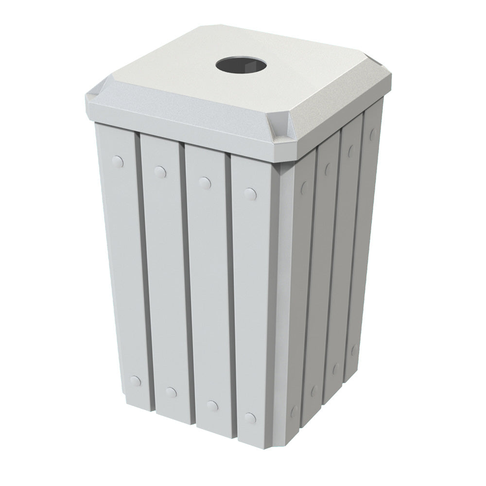 32 Gallon Signature Square | Recycle Lid with 5" Hole - Assembly - Orange - Anchorline Supply