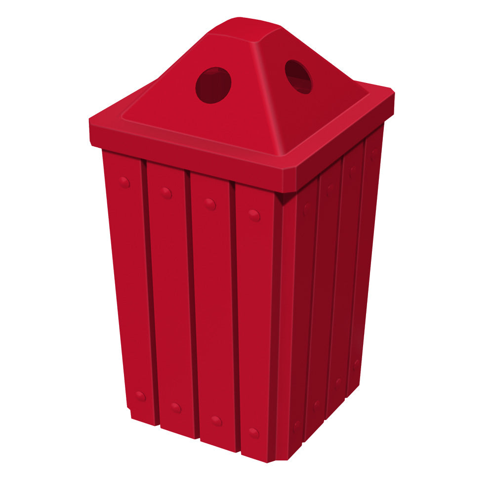 32 Gallon Signature Square | Pyramid Top Lid - Assembly - Green - Anchorline Supply
