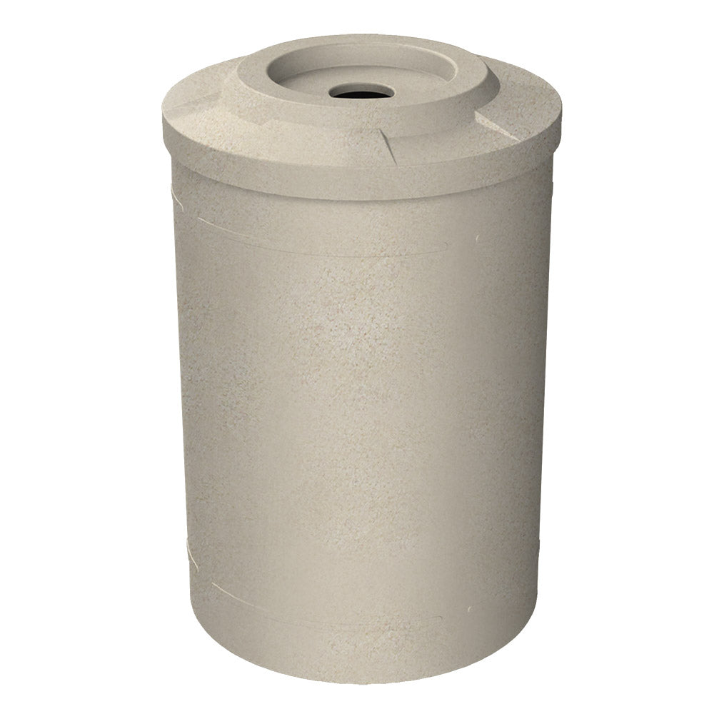 55 Gallon Classic Round | Flat top with 5" hole Lid - Assembly - Light Granite - Anchorline Supply