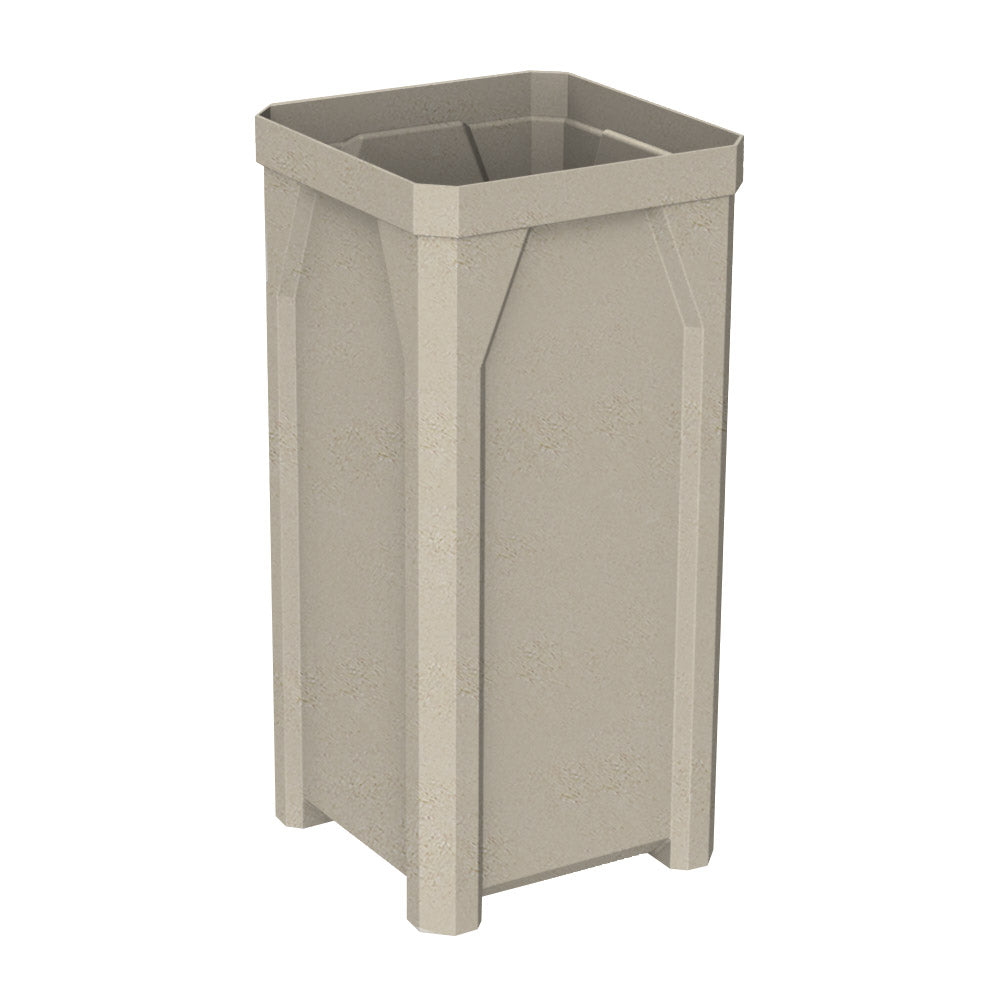 22 Gallon Square Classic Receptacle - Light Granite - Anchorline Supply