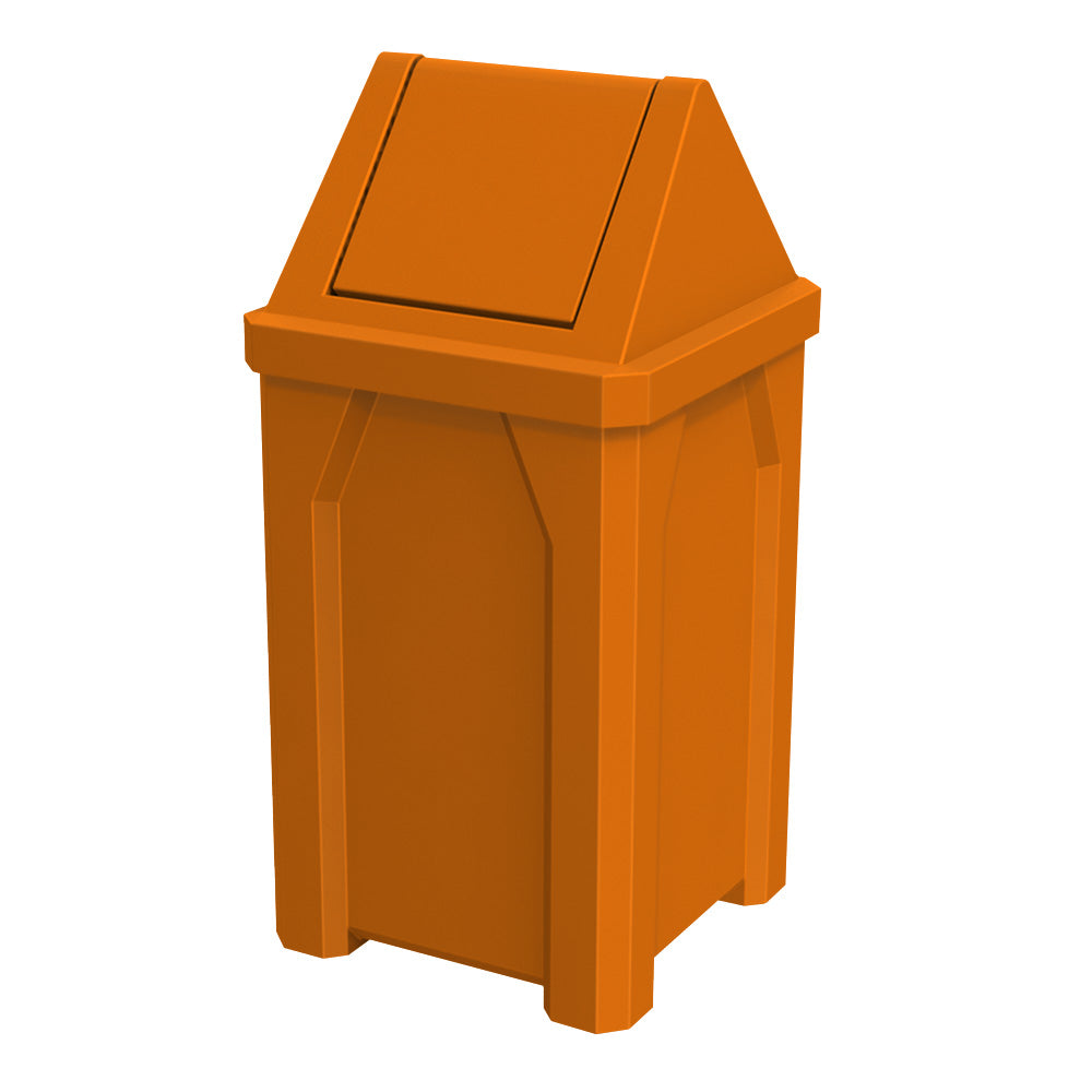32 Gallon Classic Square | Swing Top Lid - Assembly - Green - Anchorline Supply