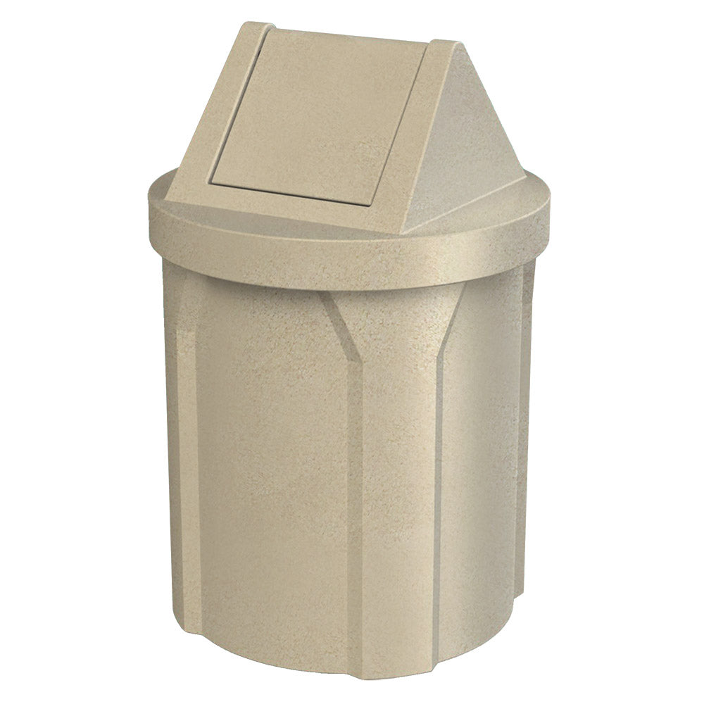 42 Gallon Classic Round | Swing Top Lid - Assembly - Beige Granite - Anchorline Supply