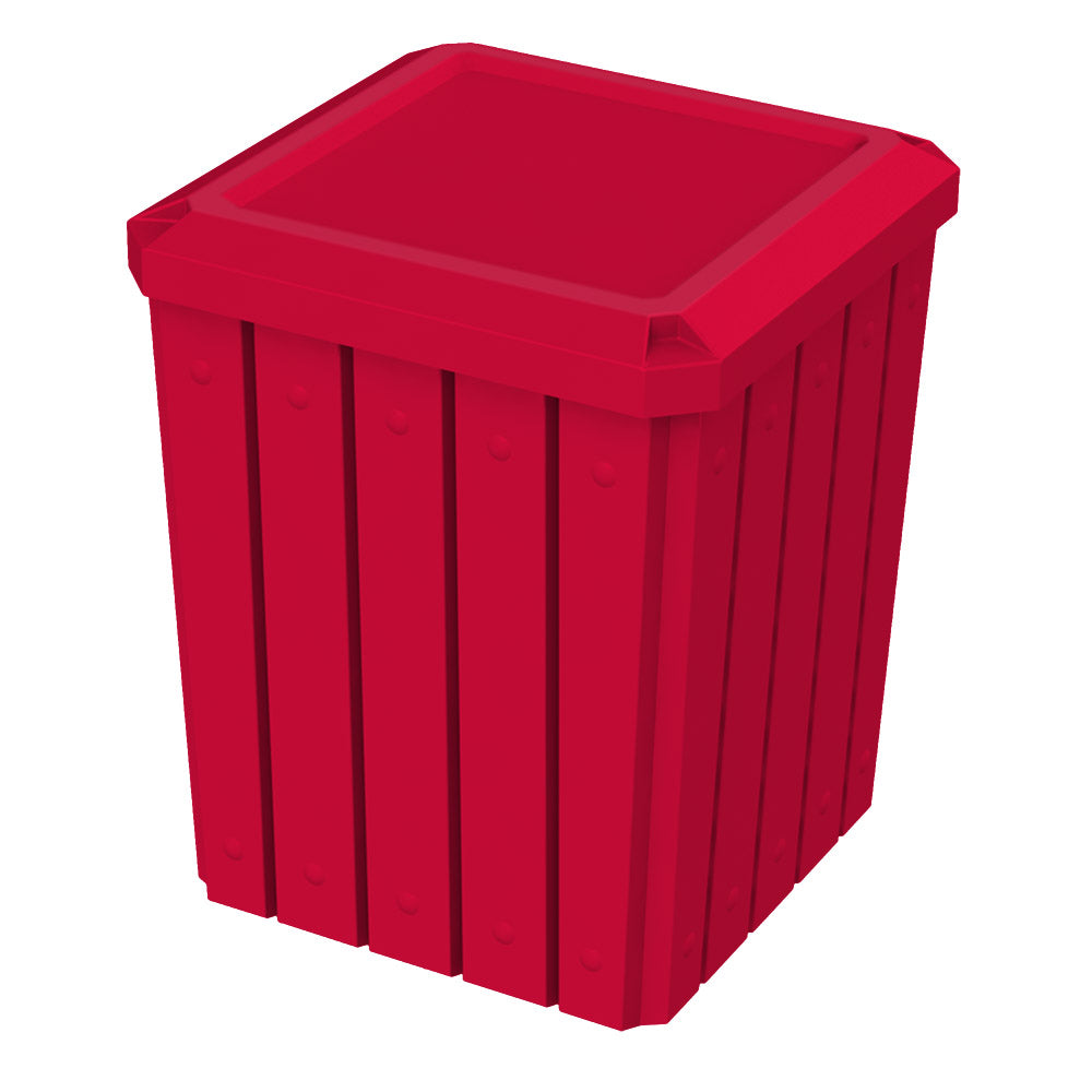 52 Gallon Signature Square | Flat Lid Dust Top - Assembly - Orange - Anchorline Supply