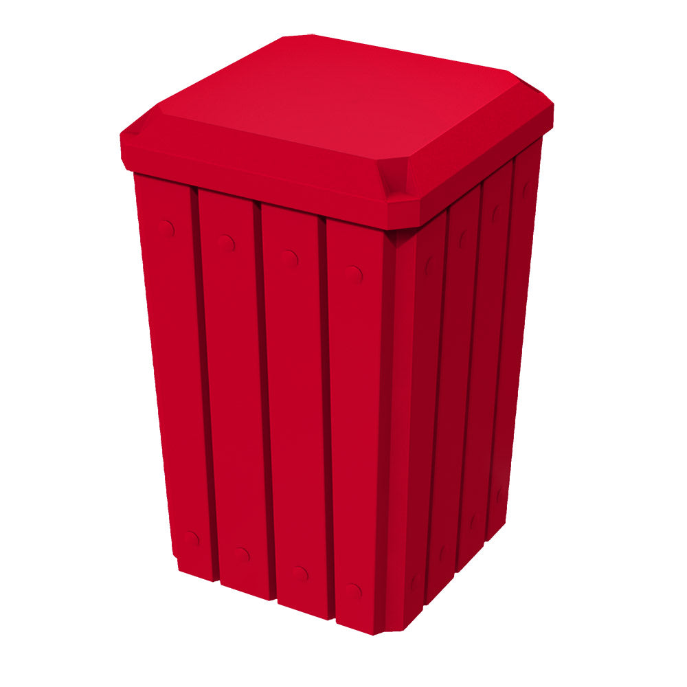 32 Gallon Signature Square | Flat Dust Cover Lid - Assembly - Blue - Anchorline Supply