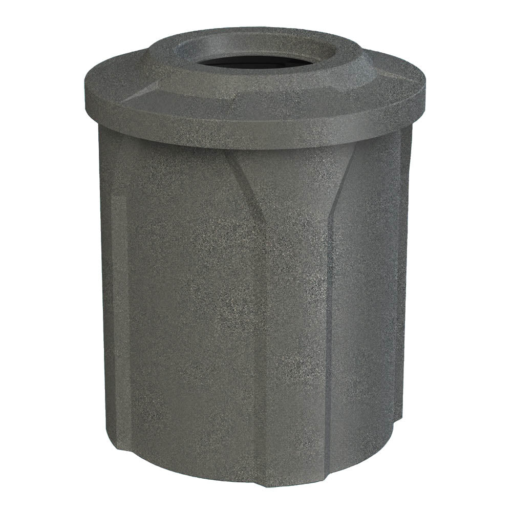 42 Gallon Classic Round | Flat Lid with 11.5" hole - Assembly - Brown Granite - Anchorline Supply