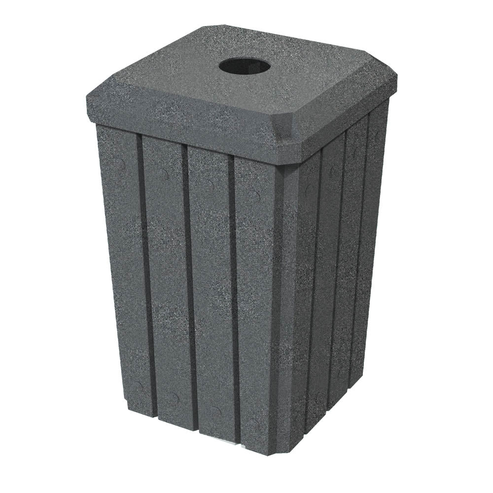 32 Gallon Signature Square | Recycle Lid with 5" Hole - Assembly - White - Anchorline Supply