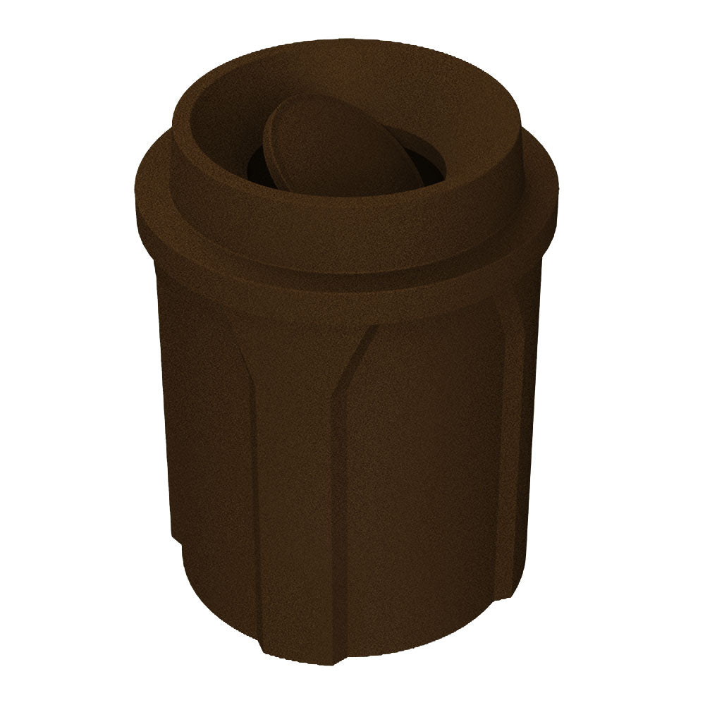 42 Gallon Classic Round | Funnel Lid with Bug Barrier - Assembly - Green Granite - Anchorline Supply