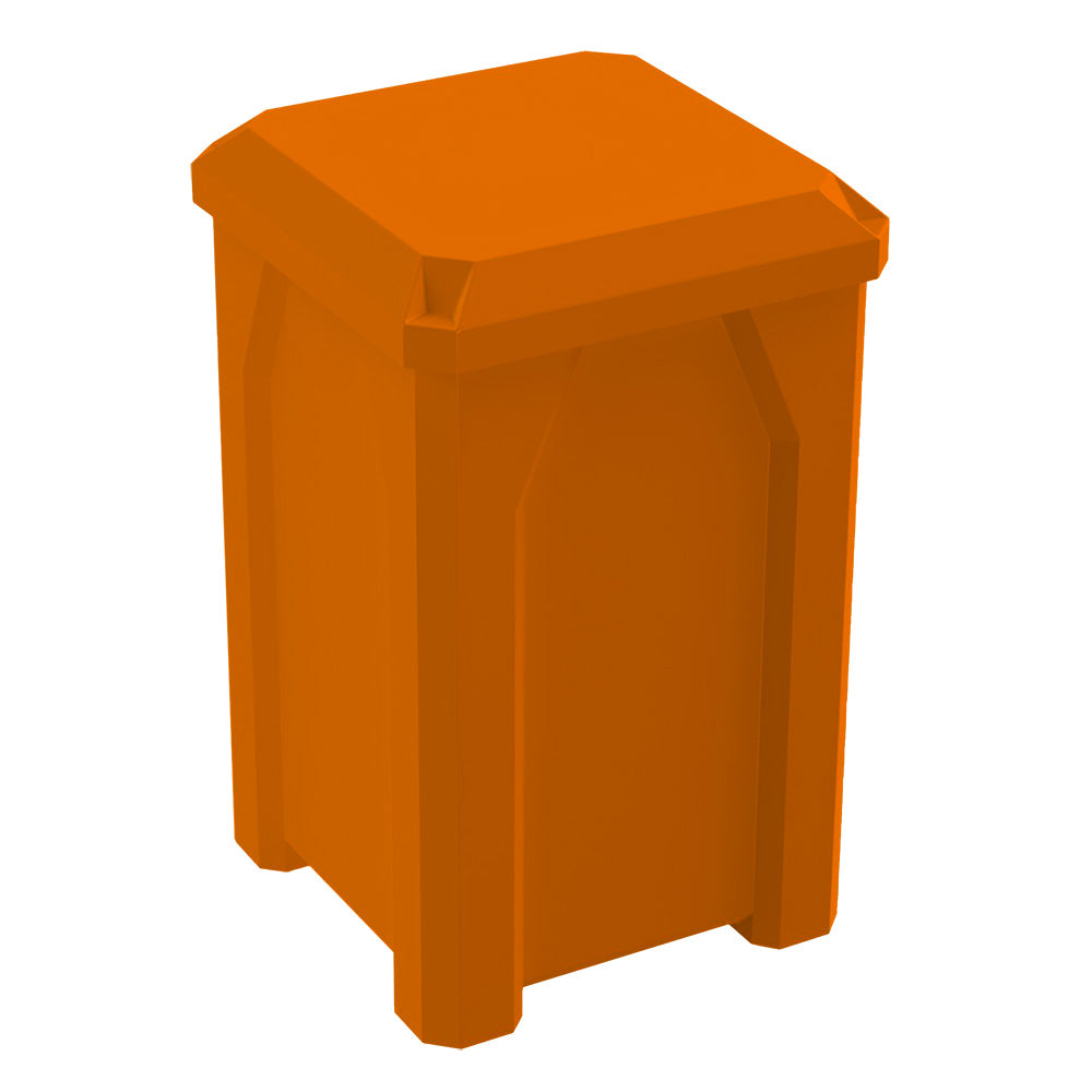 32 Gallon Classic Square | Flat Lid Dust Cover - Assembly - Orange - Anchorline Supply