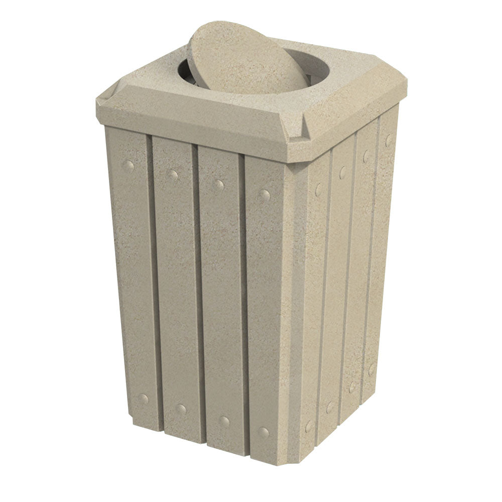 32 Gallon Signature Square | Bug Barrier Lid - Assembly - Beige Granite - Anchorline Supply