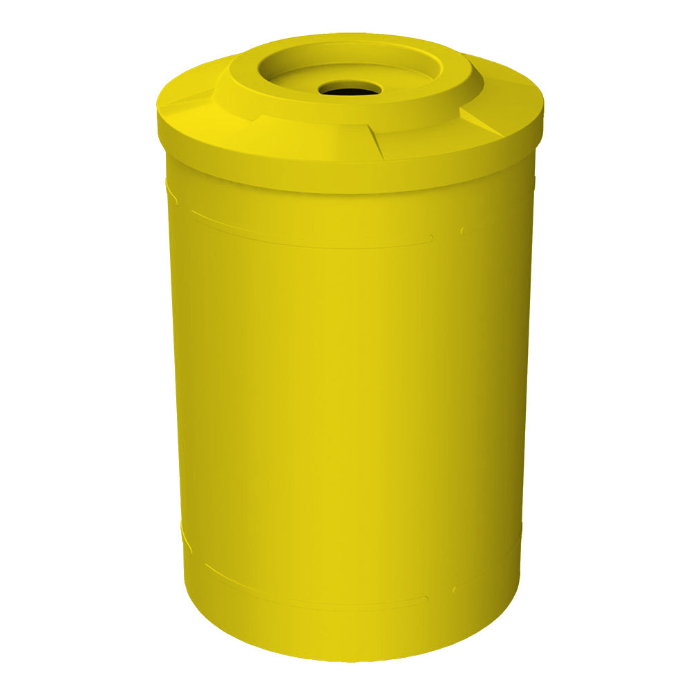 55 Gallon Classic Round | Flat top with 5" hole Lid - Assembly - Blue - Anchorline Supply