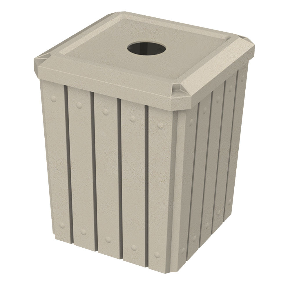 52 Gallon Signature Square | Flat Lid with 5" Hole - Assembly - Green Granite - Anchorline Supply