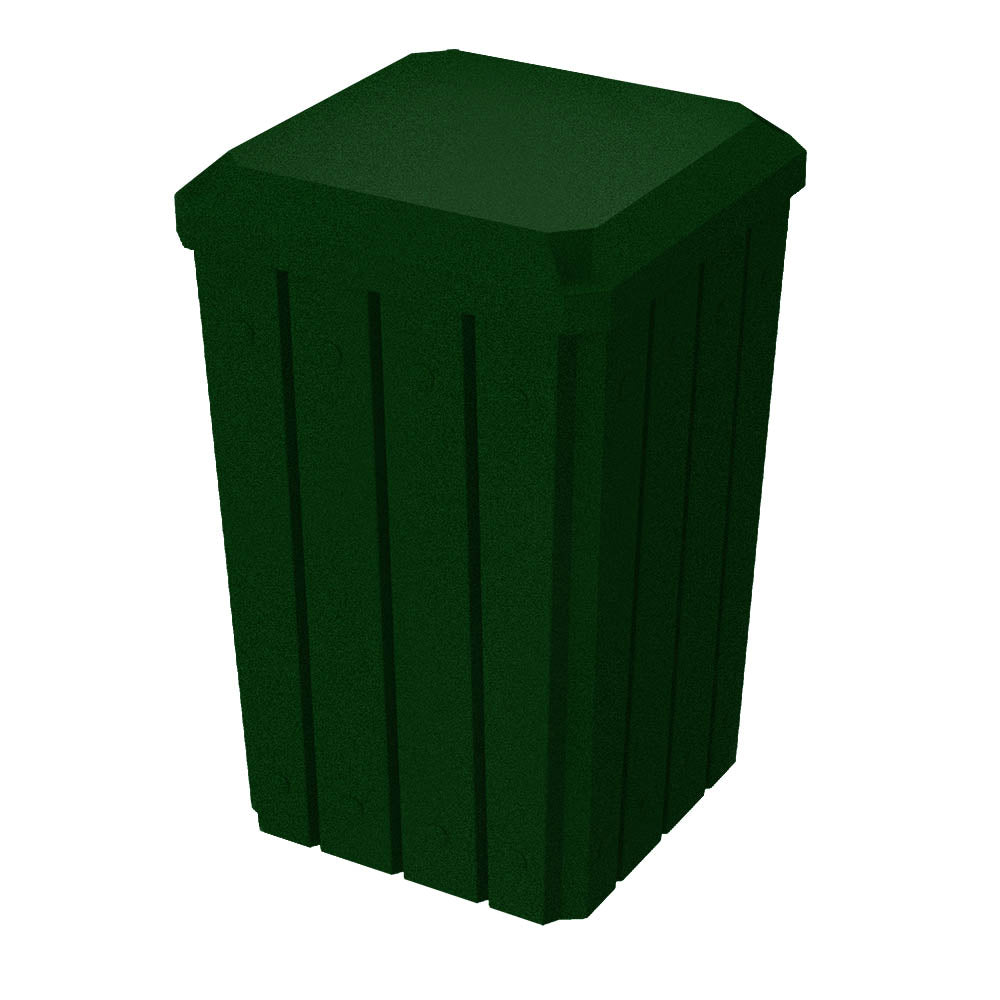 32 Gallon Signature Square | Flat Dust Cover Lid - Assembly - Red - Anchorline Supply