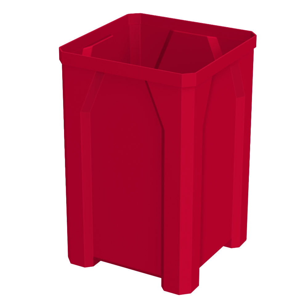 32 Gallon Square Classic Receptacle - Orange - Anchorline Supply
