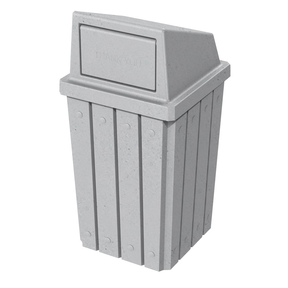 32 Gallon Signature Square | Dome Top Lid - Assembly - White - Anchorline Supply