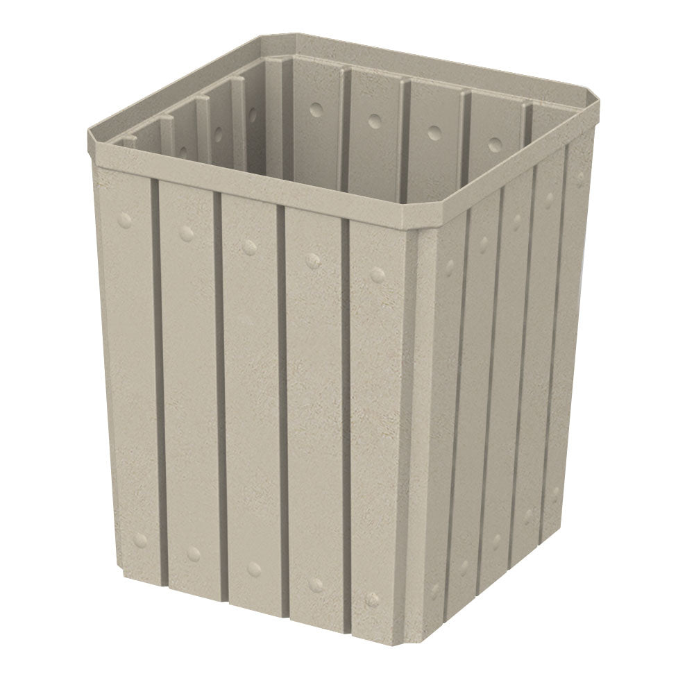 52 Gallon Square Signature Receptacle - Light Granite - Anchorline Supply