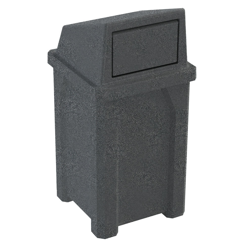 32 Gallon Classic Square | Square Dome Top - Assembly - Brown Granite - Anchorline Supply