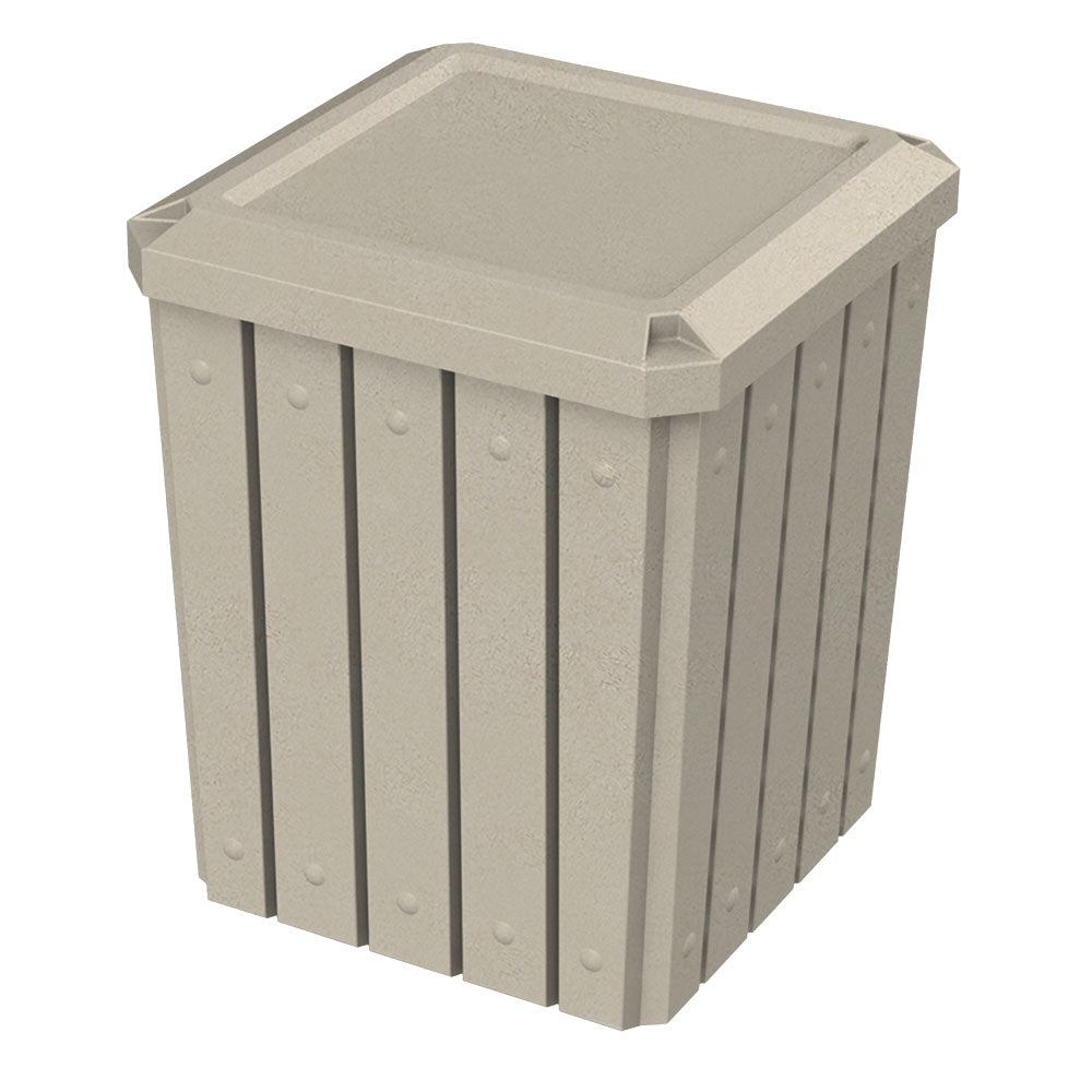 52 Gallon Signature Square | Flat Lid Dust Top - Assembly - Blue - Anchorline Supply