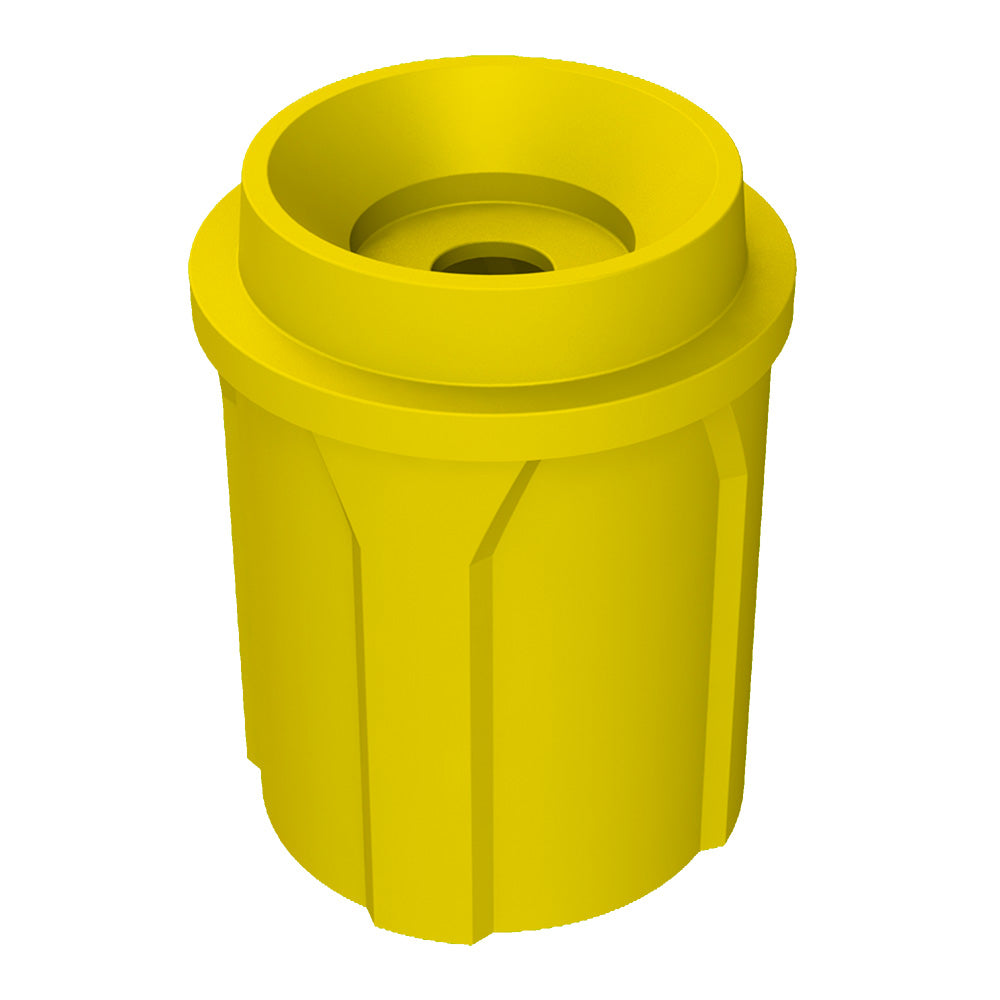 42 Gallon Classic Round | Funnel Lid with 5" hole - Assembly - Black - Anchorline Supply