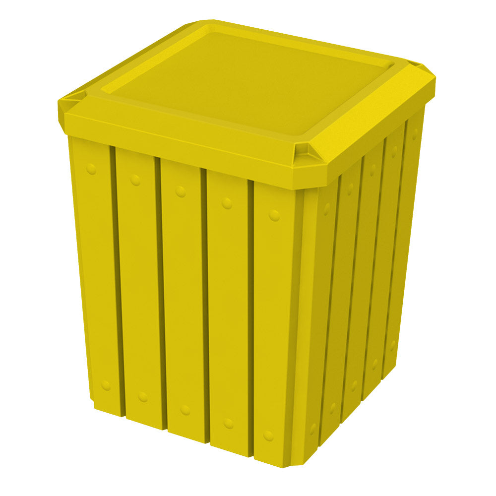 52 Gallon Signature Square | Flat Lid Dust Top - Assembly - Brown - Anchorline Supply